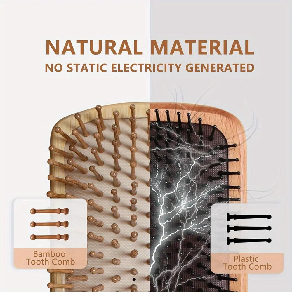 The Puralo Bamboo Paddle Brush