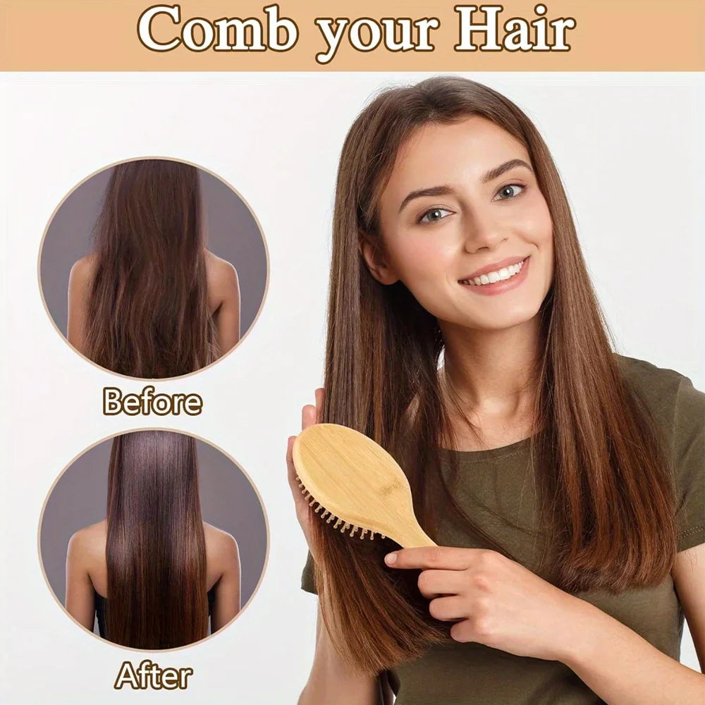 The Puralo Bamboo Paddle Brush