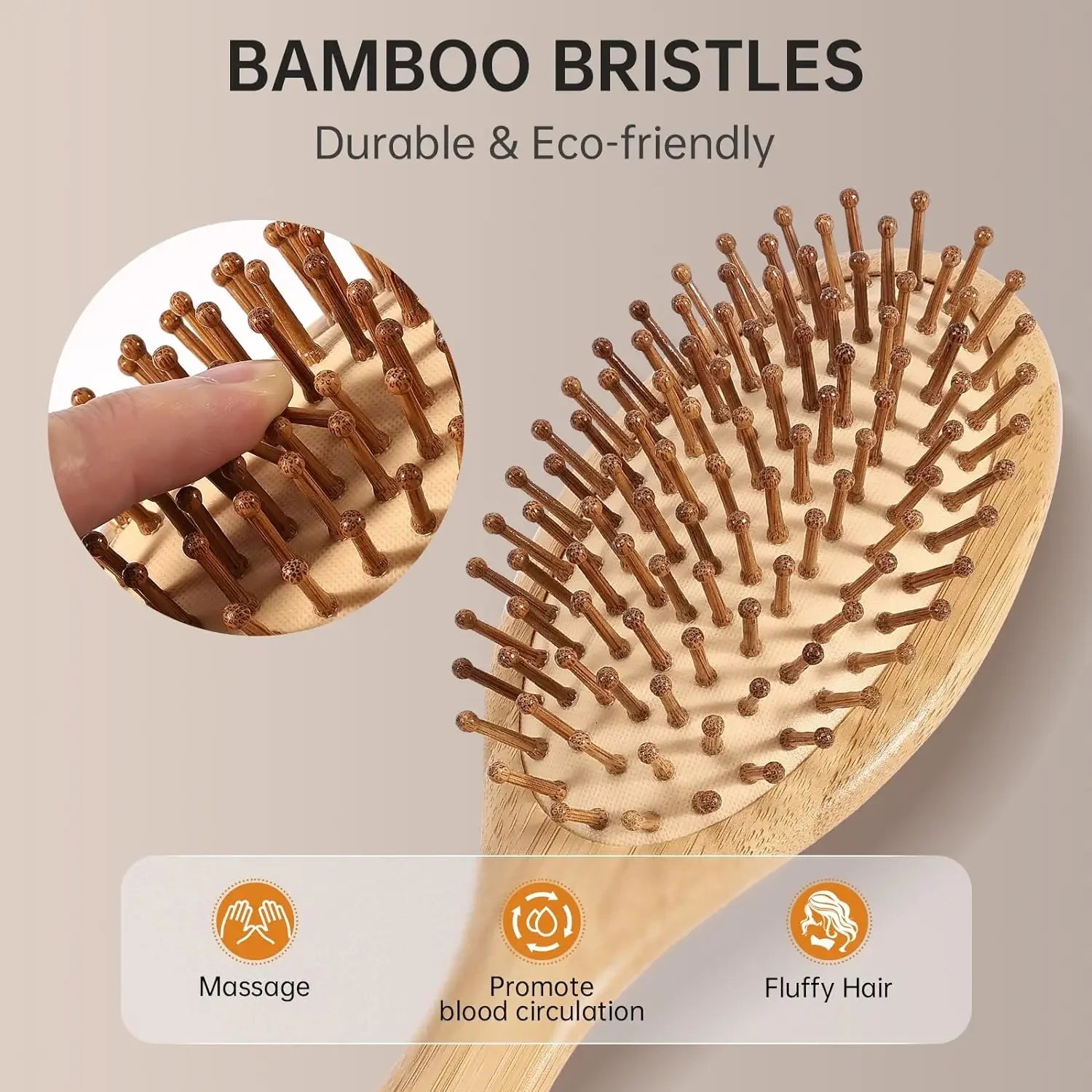 The Puralo Bamboo Paddle Brush