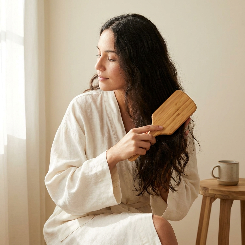 The Puralo Bamboo Paddle Brush