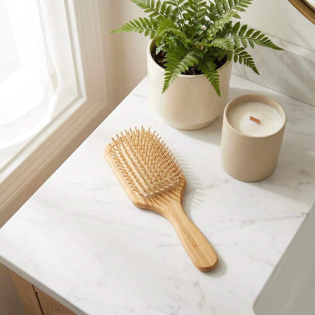 The Puralo Bamboo Paddle Brush